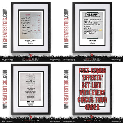 Take That - The Circus Live 2026 Tour - Replica Setlist Posters