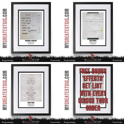 Take That - The Circus Live 2026 Tour - Replica Setlist Posters