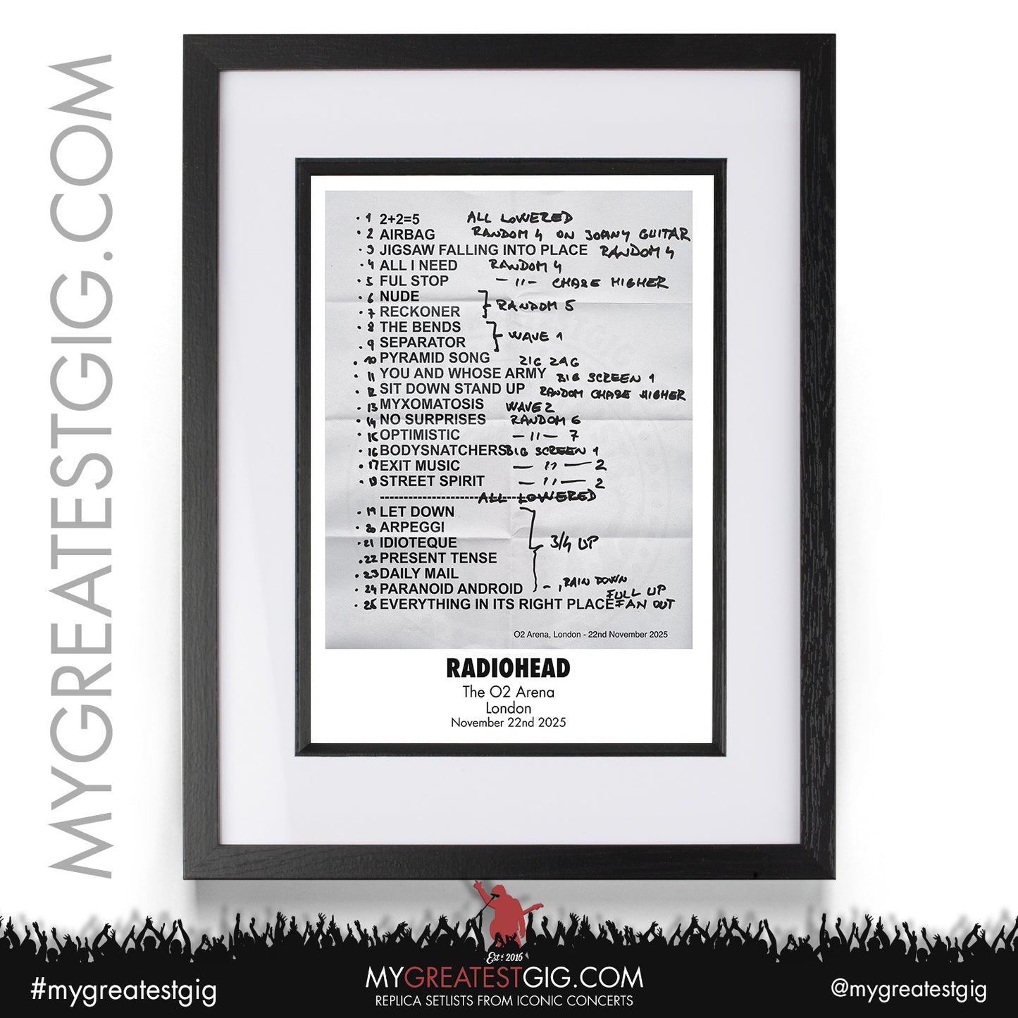 Radiohead - European Tour 2025 - Replica Setlist Posters