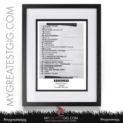 Radiohead - European Tour 2025 - Replica Setlist Posters