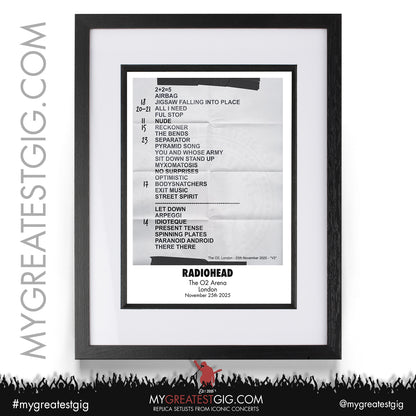 Radiohead - European Tour 2025 - Replica Setlist Posters