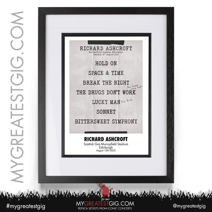 Richard Ashcroft - Live '25 - Oasis 2025 Tour Support Replica Setlist Posters