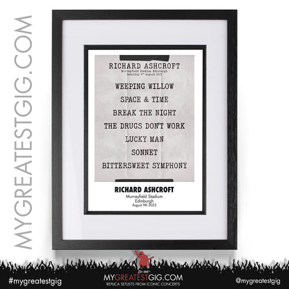 Richard Ashcroft - Live '25 - Oasis 2025 Tour Support Replica Setlist Posters