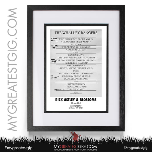 Rick Astley & Blossoms - Manchester - October 8th 2021 Recreated Setlist Poster