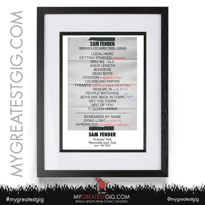 Sam Fender - People Watching Tour 2025 - Replica Setlist Posters