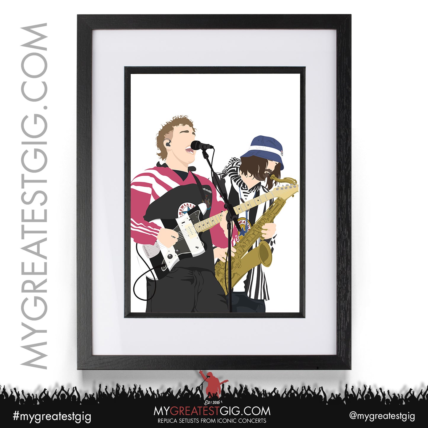 Sam Fender & Johnny 'Blue Hat' Davis (Newcastle) - Minimal Illustration Poster