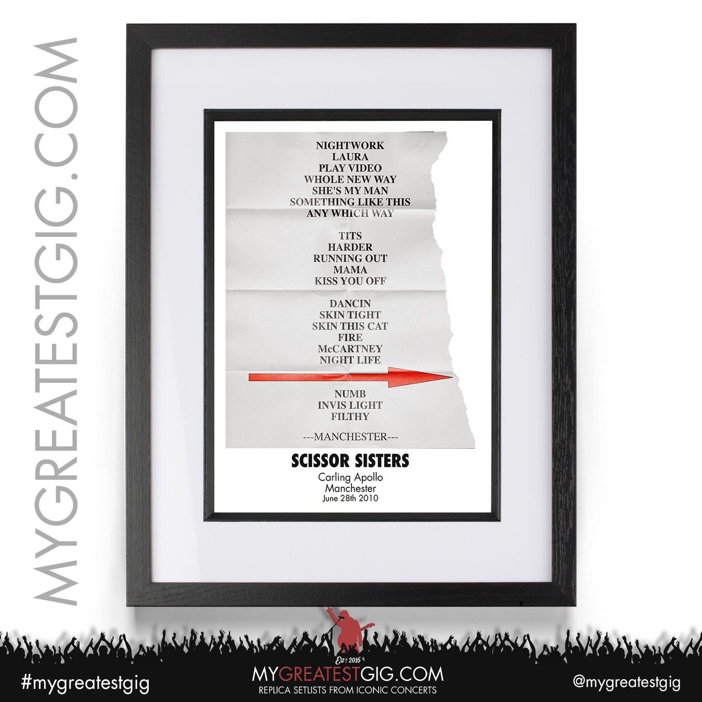 Scissor Sisters - Manchester - June 28th 2010 Replica Setlist Poster