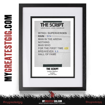 Take That - The Circus Live 2026 Tour - Replica Setlist Posters