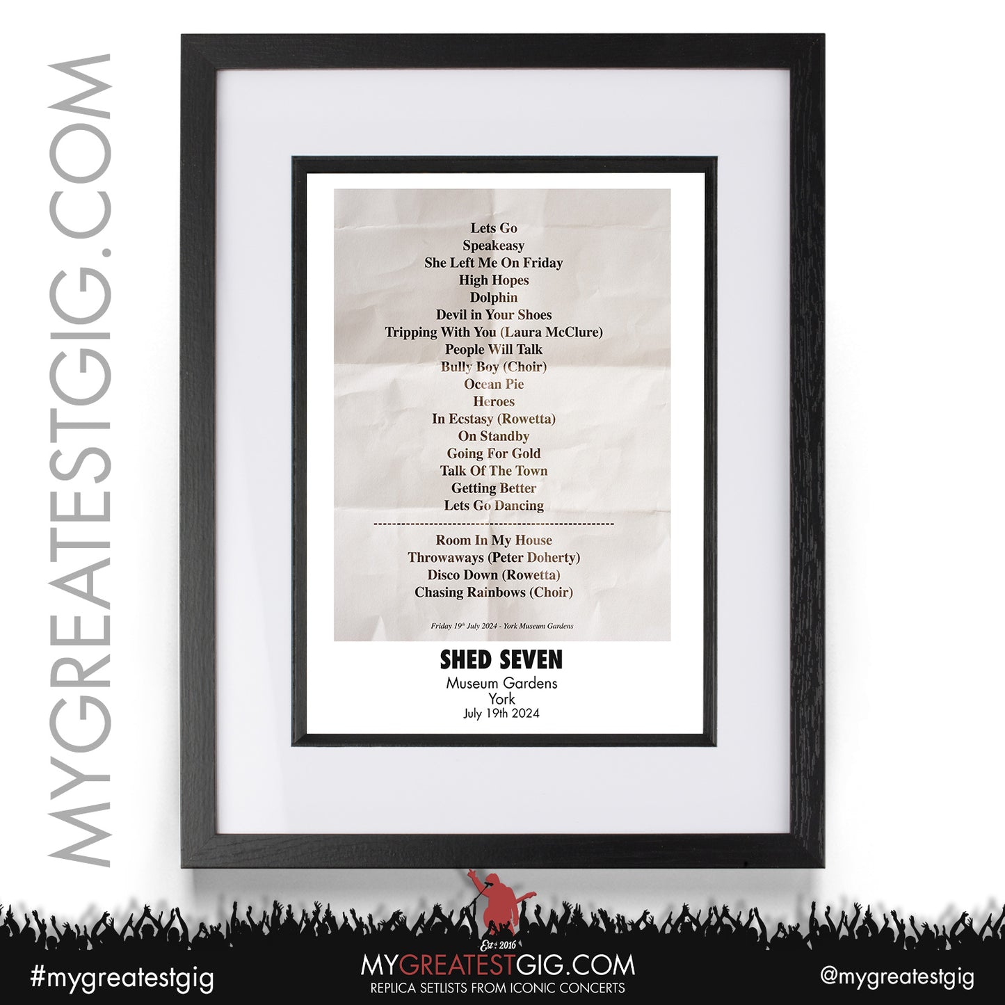 Shed Seven - York - July 19th / 20th 2024 Replica Setlist Poster