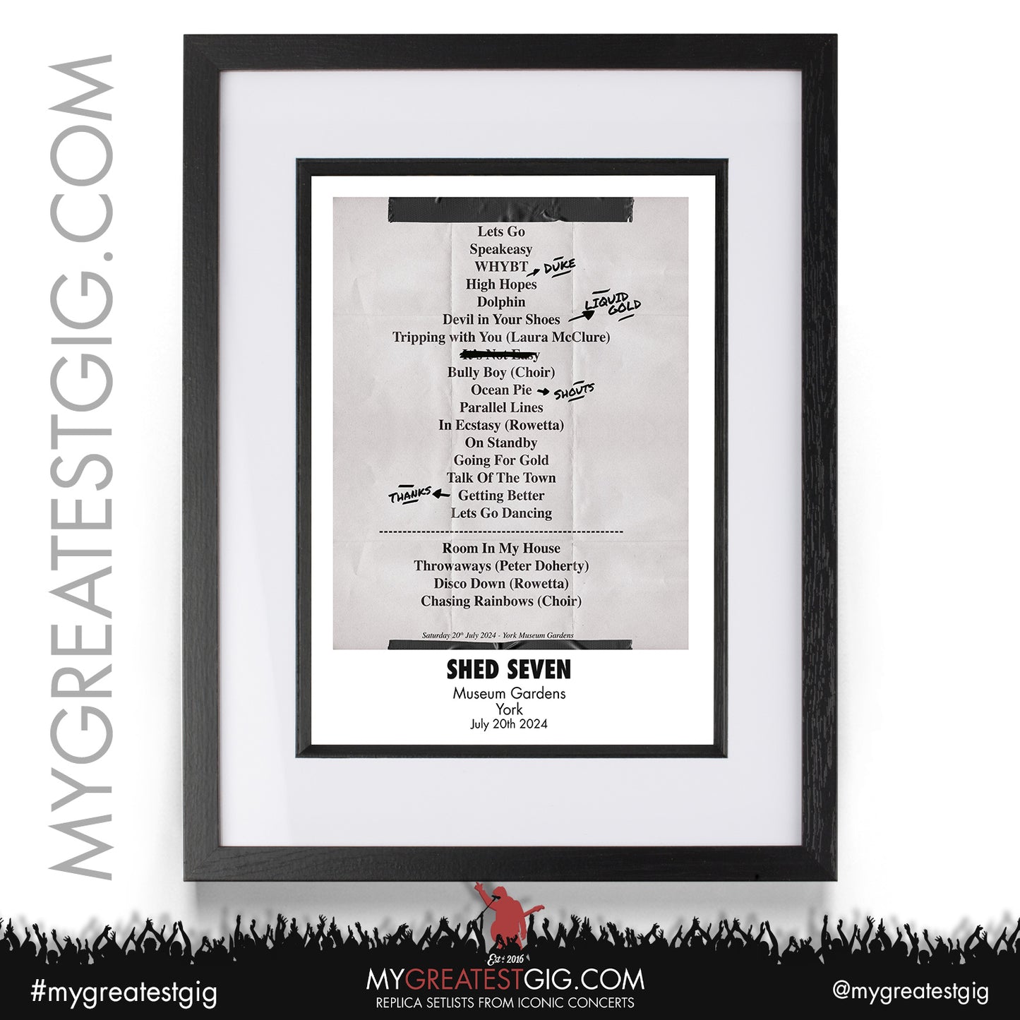 Shed Seven - York - July 19th / 20th 2024 Replica Setlist Poster
