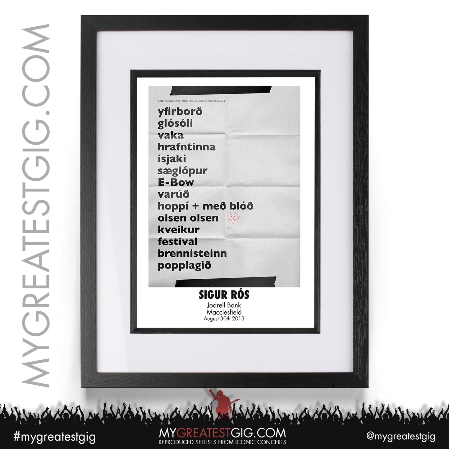 Sigur Ros - Jodrell Bank - August 30th 2013 Recreated Setlist Poster