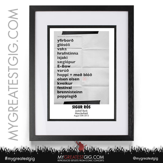 Sigur Ros - Jodrell Bank - August 30th 2013 Recreated Setlist Poster