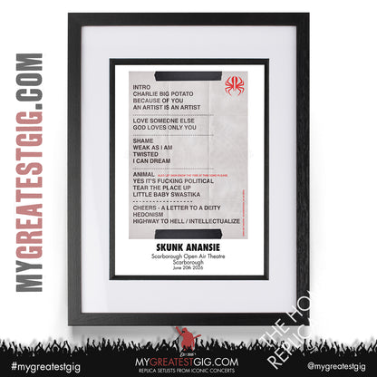 Skunk Anansie & Garbage - Scarborough Open Air Theatre - June 20th 2026 Replica Setlist Poster