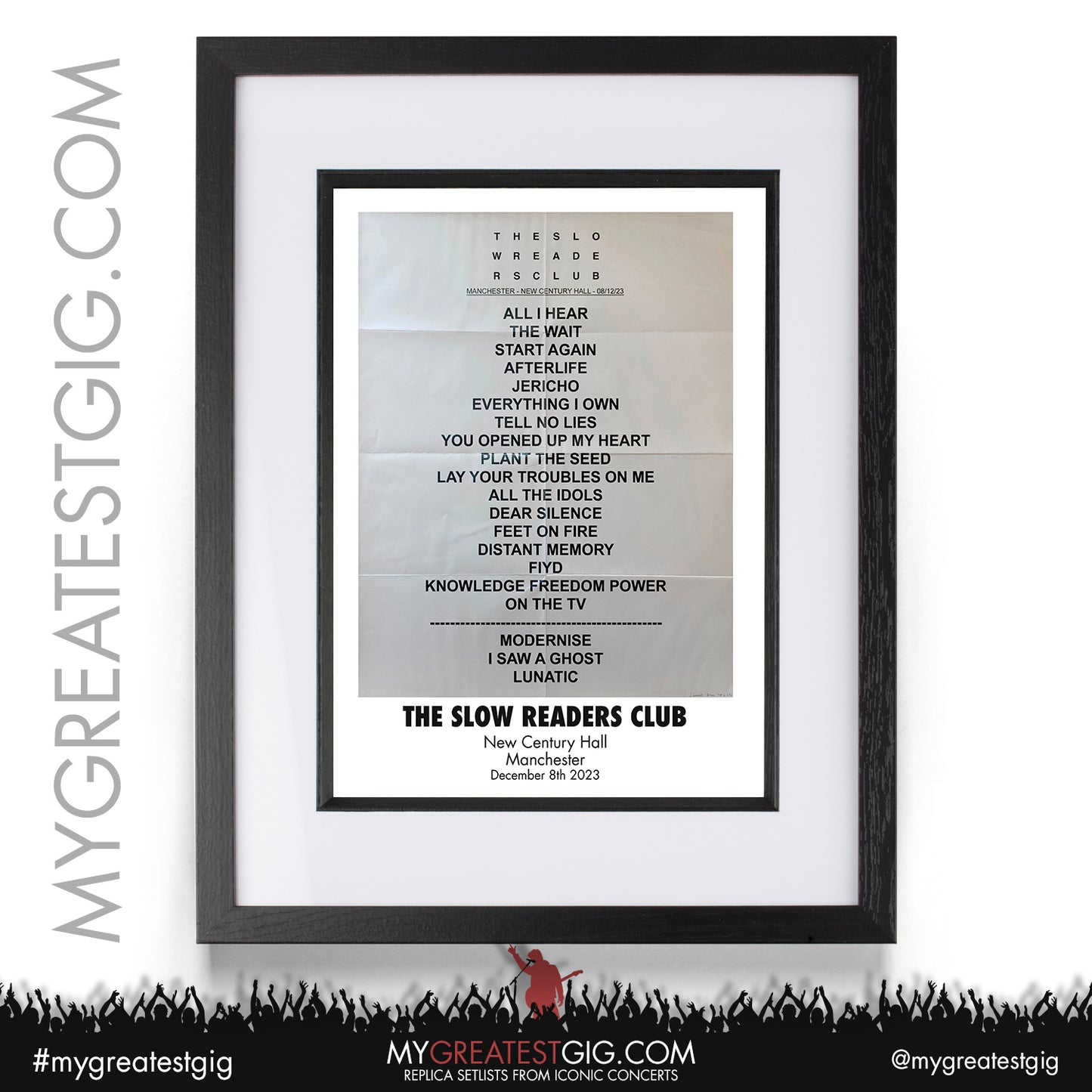 Slow Readers Club - Manchester - December 8th 2023 Replica Setlist Poster