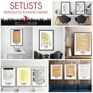 Setlist Frame Recreated Setlist Art – My Greatest Gig