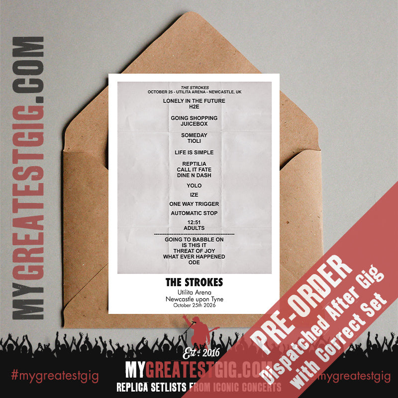 The Strokes - Reality Awaits Tour 2026 - Replica Setlist Posters
