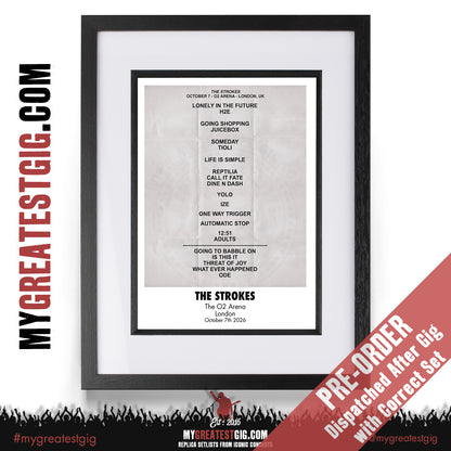 The Strokes - Reality Awaits Tour 2026 - Replica Setlist Posters