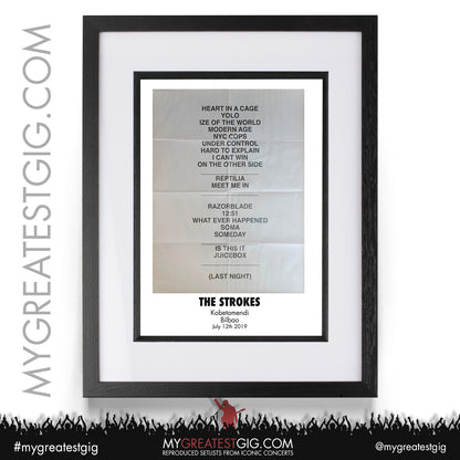 The Strokes - Bilbao - July 12th 2019 Recreated Setlist Poster