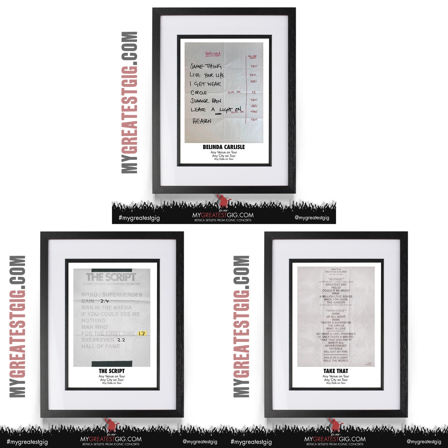 Take That - The Circus Live 2026 Tour - Replica Setlist Posters