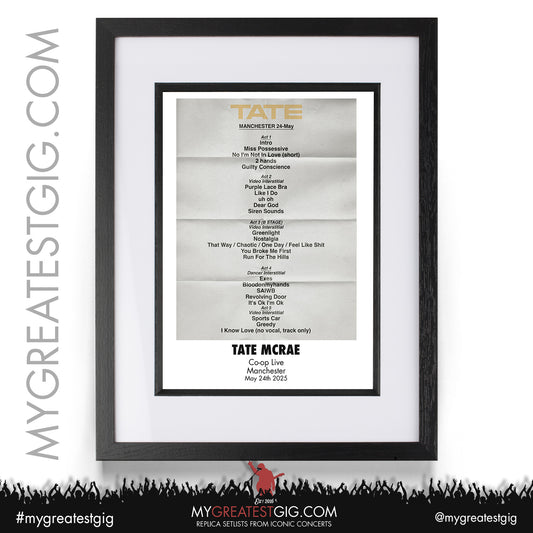 Tate McCrae - Miss Possessive Tour 2025 - Replica Setlist Posters