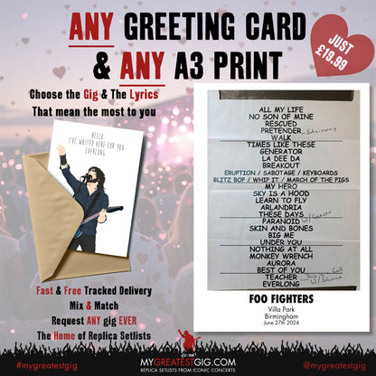 Valentines Day Bundle - Replica Setlist Cards & Prints