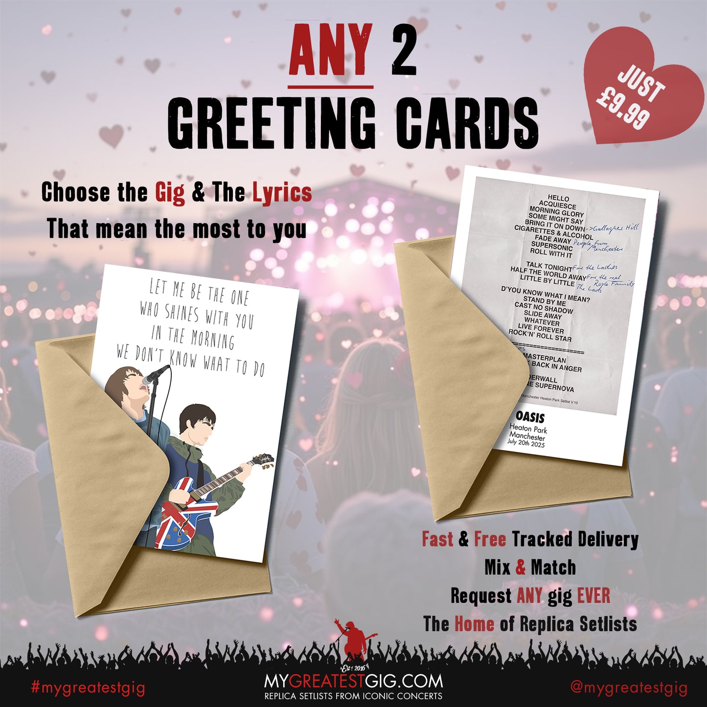 Valentines Day Bundle - Replica Setlist Cards & Prints