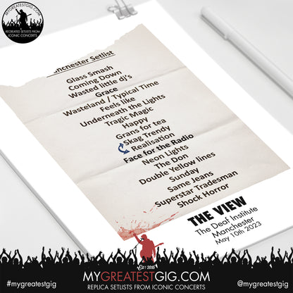 The View - Manchester - May 10th 2023 Replica Setlist Poster