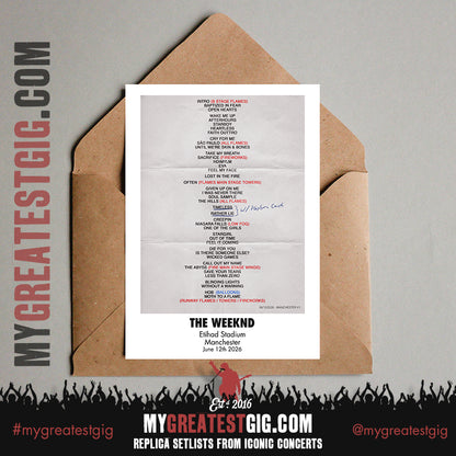 The Weeknd - After Hours Til Dawn - 2026 Tour Replica Setlist Posters