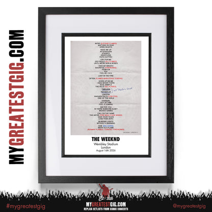 The Weeknd - After Hours Til Dawn - 2026 Tour Replica Setlist Posters