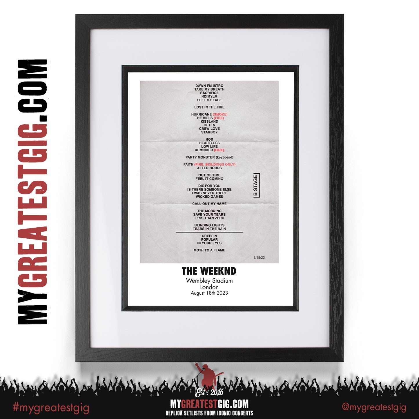 The Weeknd - After Hours Til Dawn - 2023 Tour Replica Setlist Posters