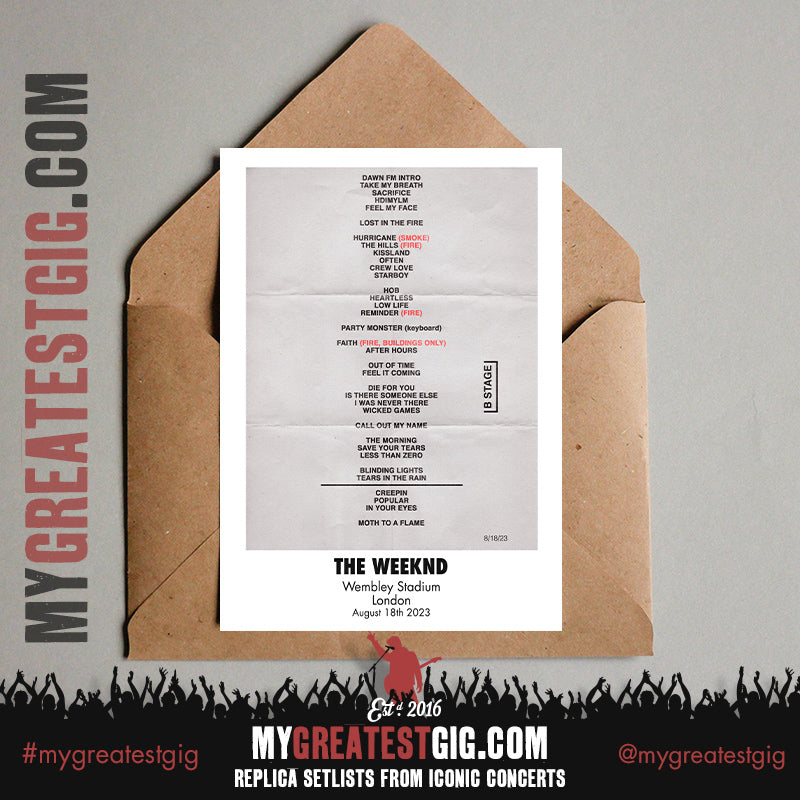 The Weeknd - After Hours Til Dawn - 2023 Tour Replica Setlist Posters
