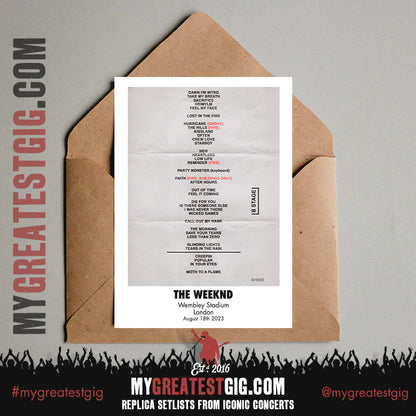 The Weeknd - After Hours Til Dawn - 2023 Tour Replica Setlist Posters