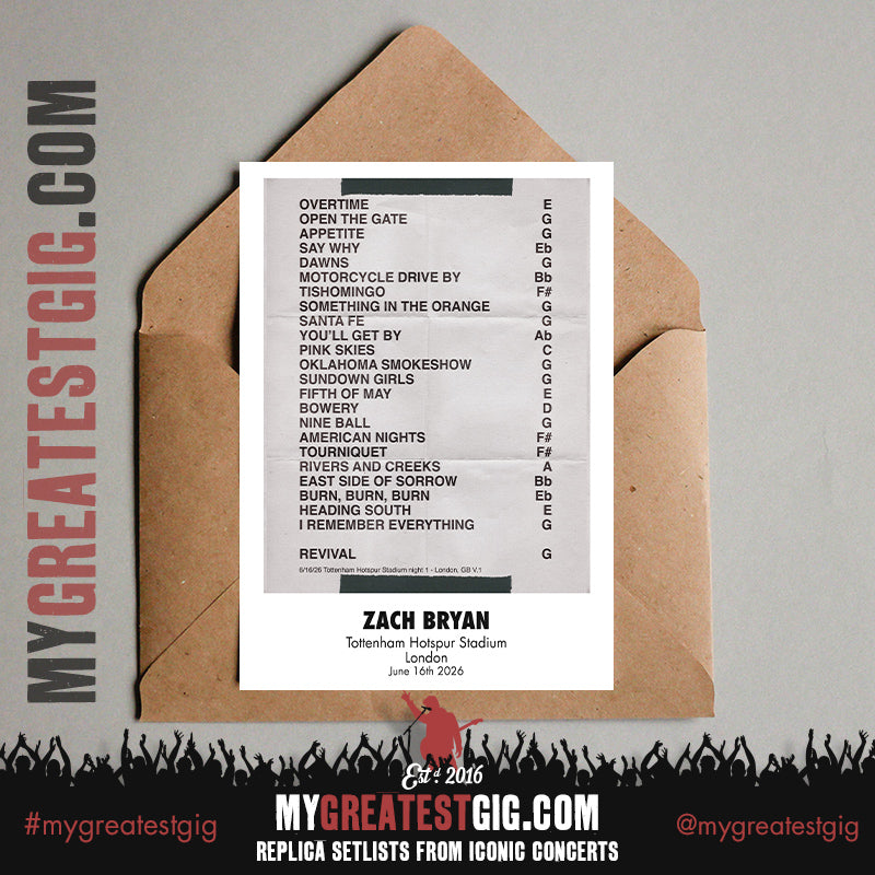 Zach Bryan - With Heaven On Tour 2026 - Replica Setlist Posters