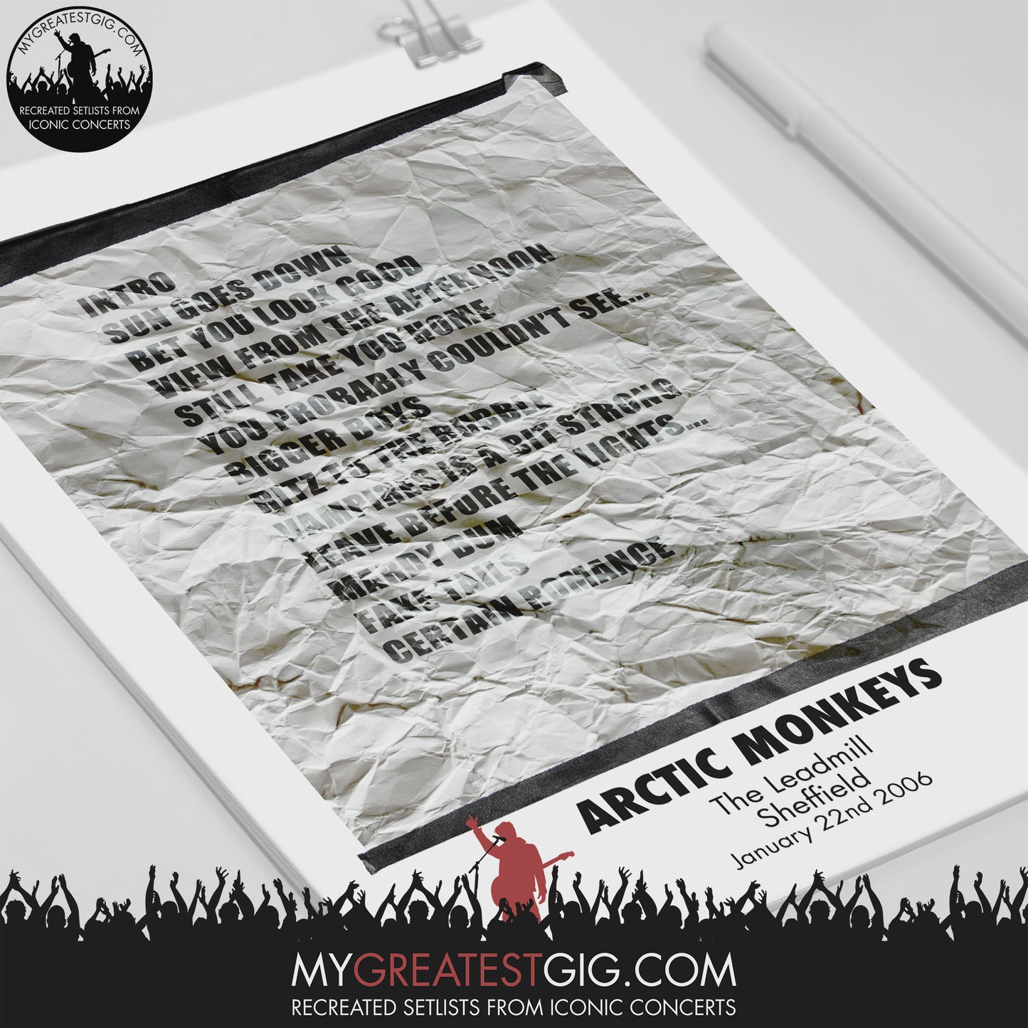 Arctic Monkeys - The Leadmill - Sheffield - Jan 22nd 2006 Recreated Setlist Poster