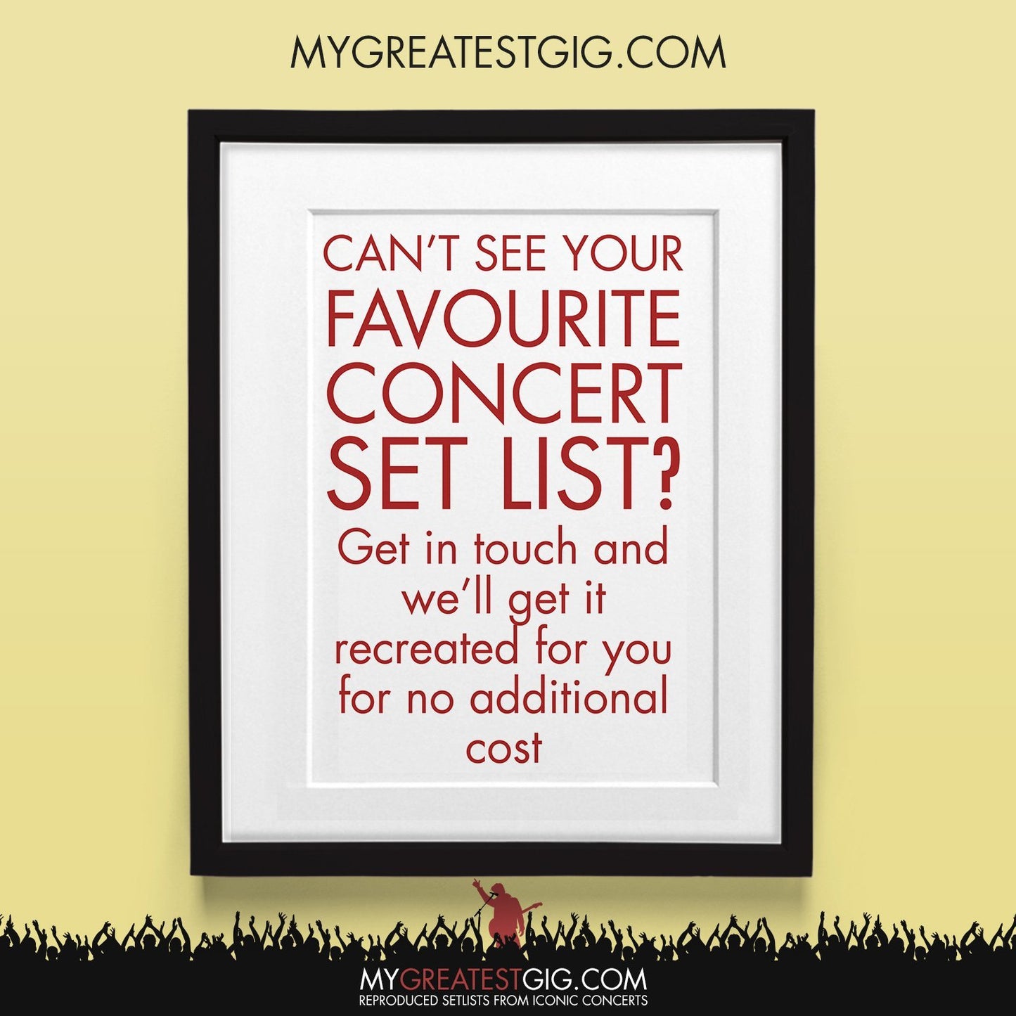 Kings Of Leon - V Festival - Aug 18th 2013 Recreated Set List Poster