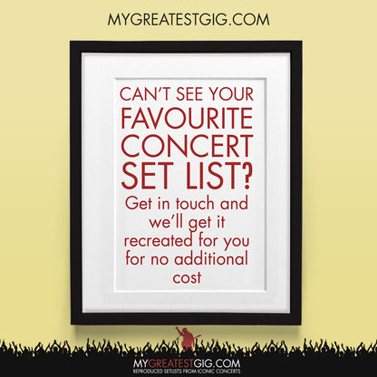 Meatloaf - Sheffield - Dec 11th 2010 Recreated Setlist Poster