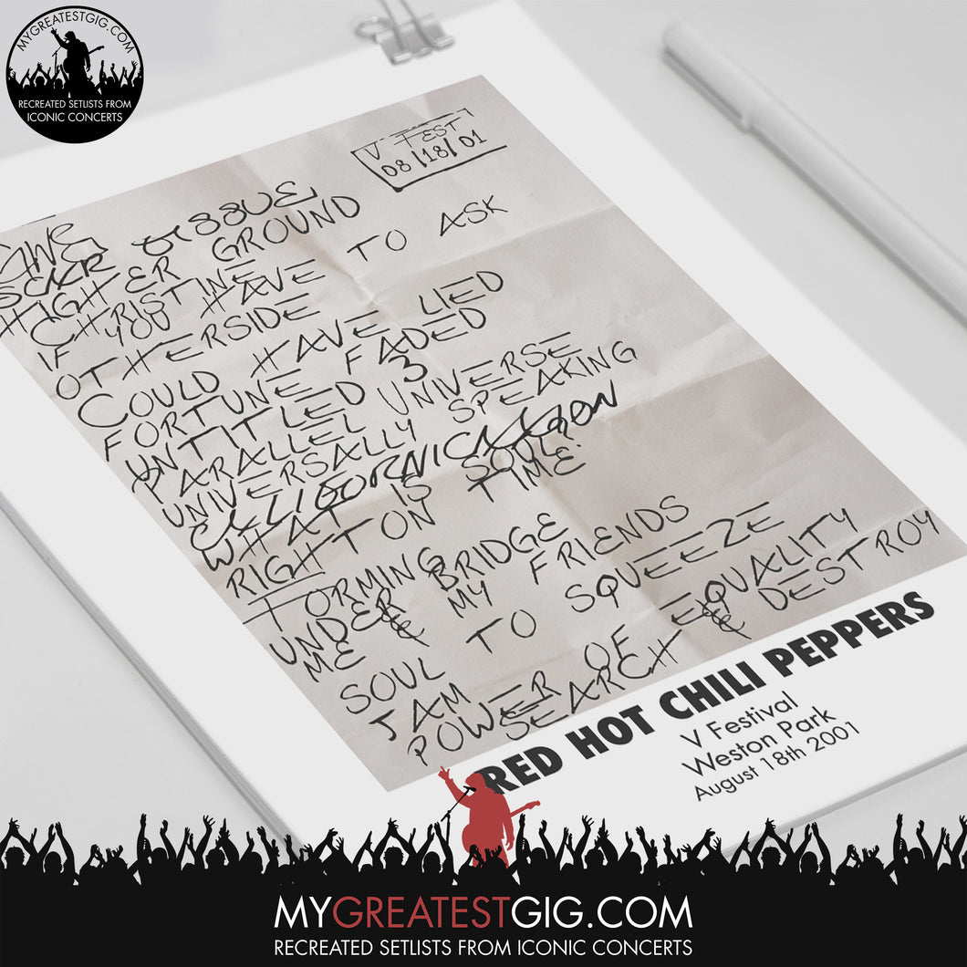 Red Hot Chili Peppers V Festival Aug 18th 2001 Recreated Set List