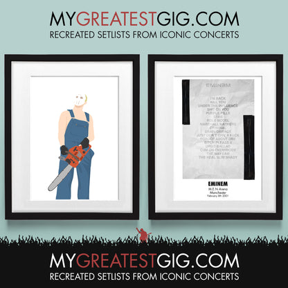Eminem - Manchester - Feb 8th 2001 Recreated Set List Poster & Illustration Bundle