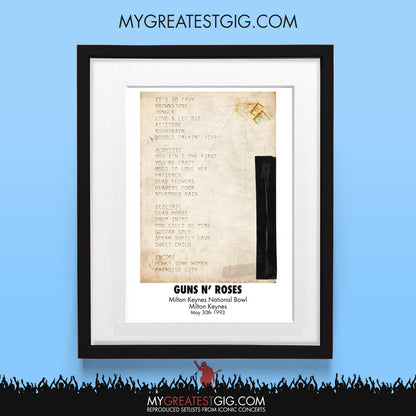 Guns N' Roses - Milton Keynes - May 30th 1993 Recreated Set List Poster & Illustration Bundle