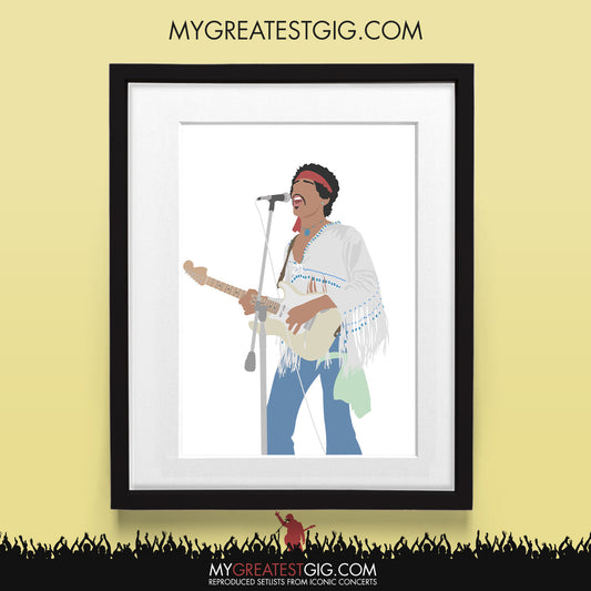 Jimi Hendrix - Minimal Illustration Poster