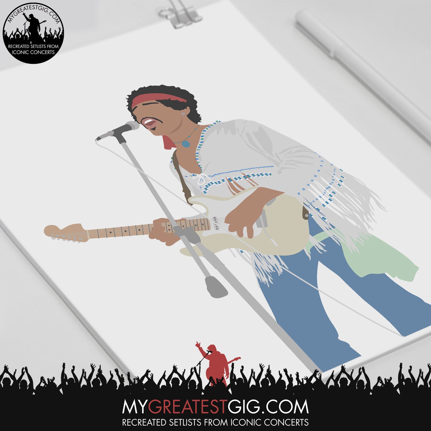 Jimi Hendrix - Minimal Illustration Poster