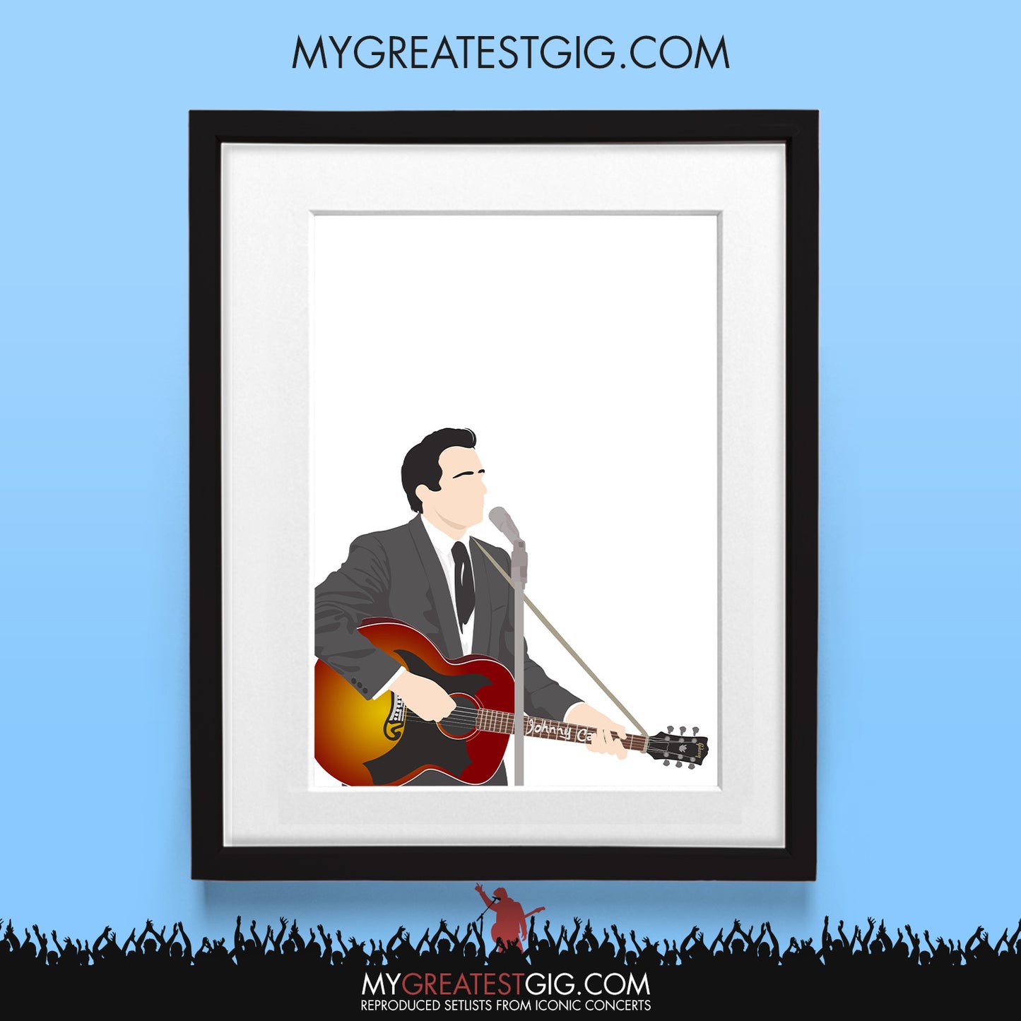 Johnny Cash - Minimal Illustration Poster