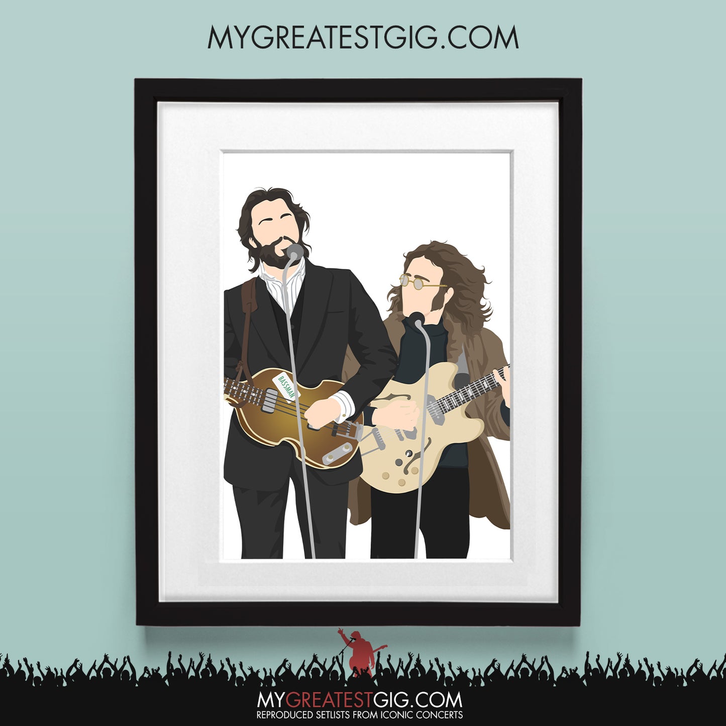 The Beatles Lennon & McCartney (Apple Roof) - Minimal Illustration Poster