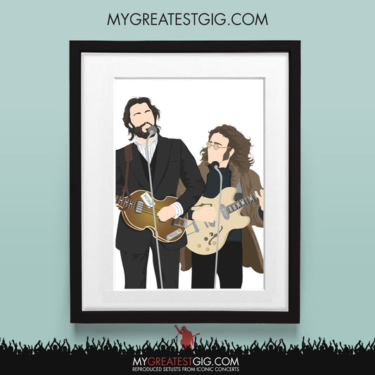 The Beatles Lennon & McCartney (Apple Roof) - Minimal Illustration Poster