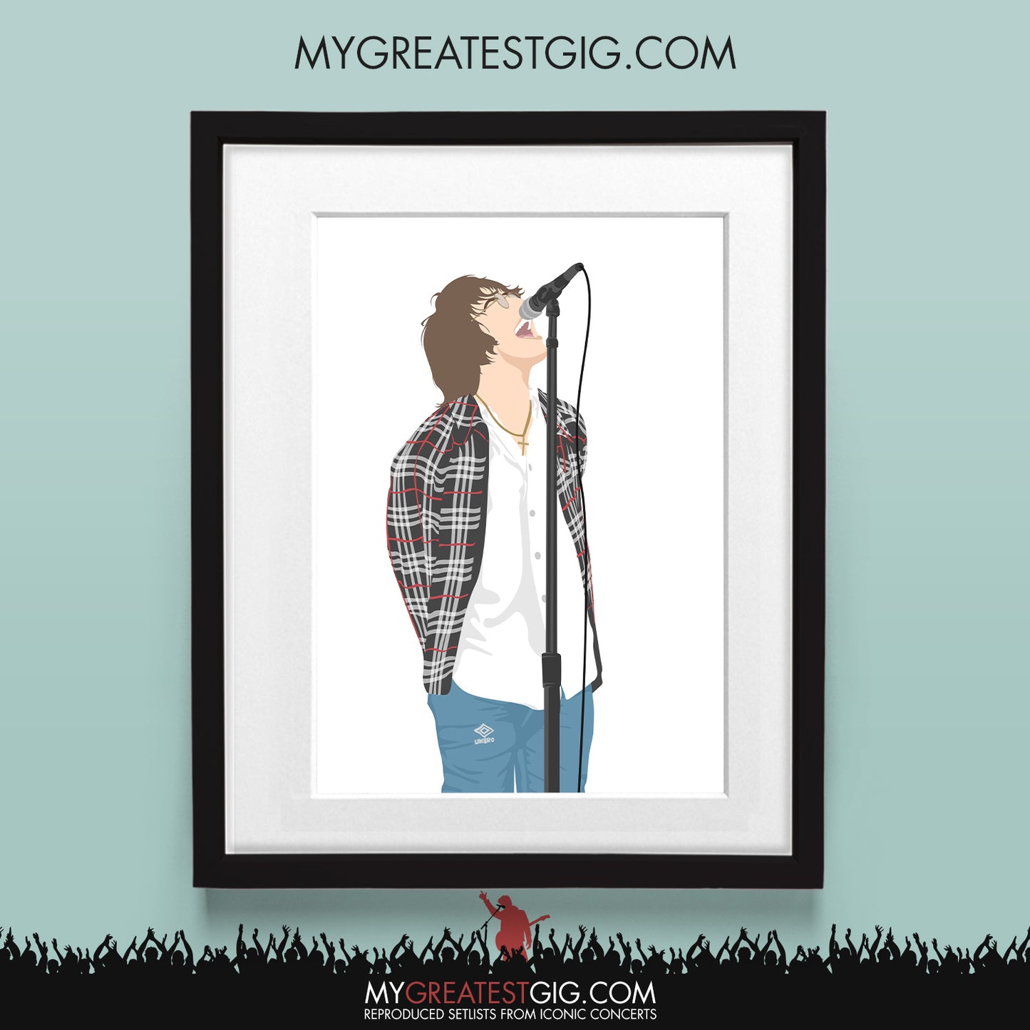 Liam Gallagher Oasis Maine Road 1996 (27th April) - Minimal Illustration Poster