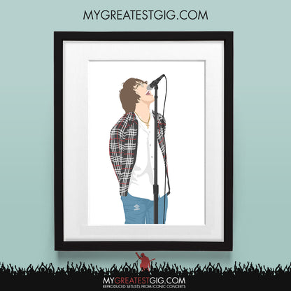 Liam Gallagher Oasis Maine Road 1996 (27th April) - Minimal Illustration Poster