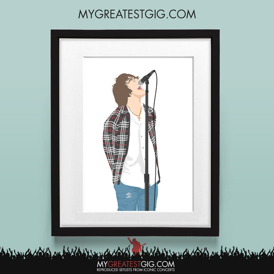 Liam Gallagher Oasis Maine Road 1996 (27th April) - Minimal Illustration Poster