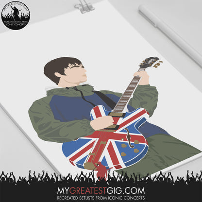 Noel Gallagher Oasis Maine Road 1996 (28th April) - Minimal Illustration Poster