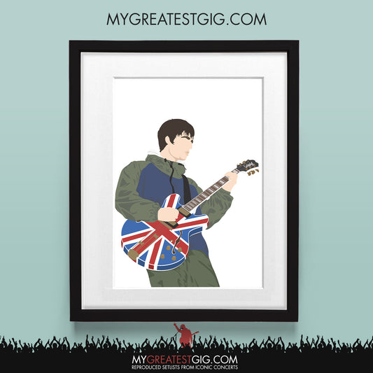 Noel Gallagher Oasis Maine Road 1996 (28th April) - Minimal Illustration Poster