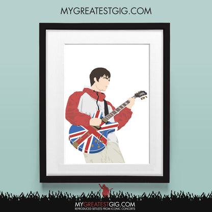 Noel Gallagher Oasis Maine Road 1996 (27th April) - Minimal Illustration Poster